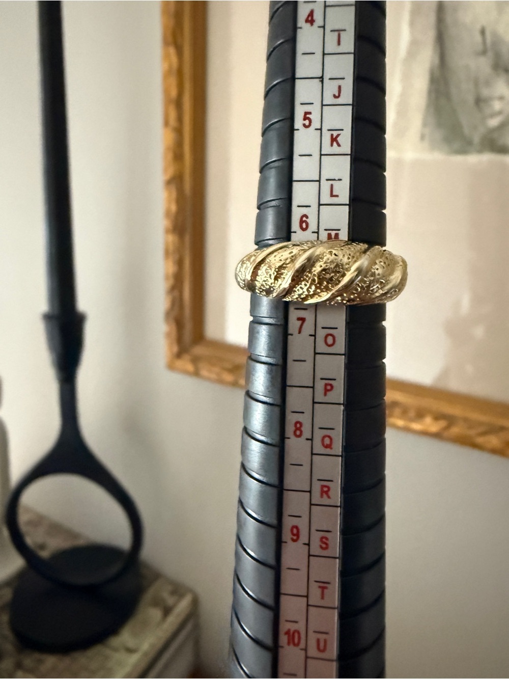 Textured Gold-Tone Twisted Dome Ring 6.5